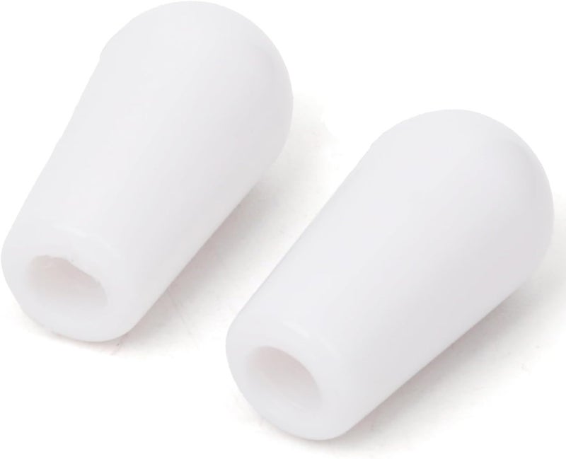 Aemrovi 3-Way Toggle Switch Tip and Knob, Compatible with Epiphone LP Style Electric Guitar, Pickup Selector Cap with M3.5 Metric Thread and Guitar Pick Holder (White, 2-Pack) - Image 2